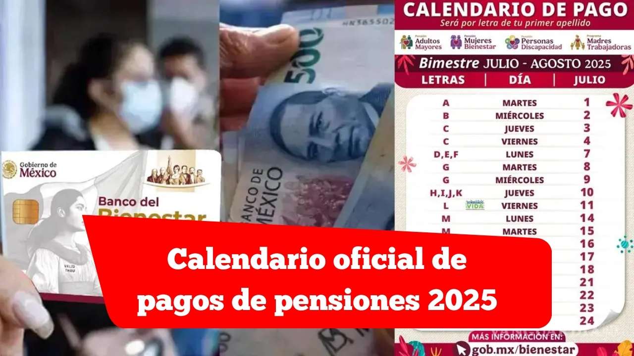 Calendario oficial de pagos de pensiones 2025: consulta tus fechas y requisitos