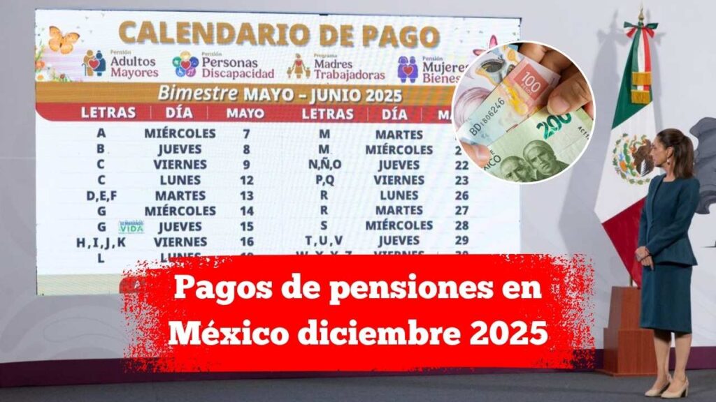 Pagos de pensiones en México diciembre 2025: consulta tu banco y calendario oficial