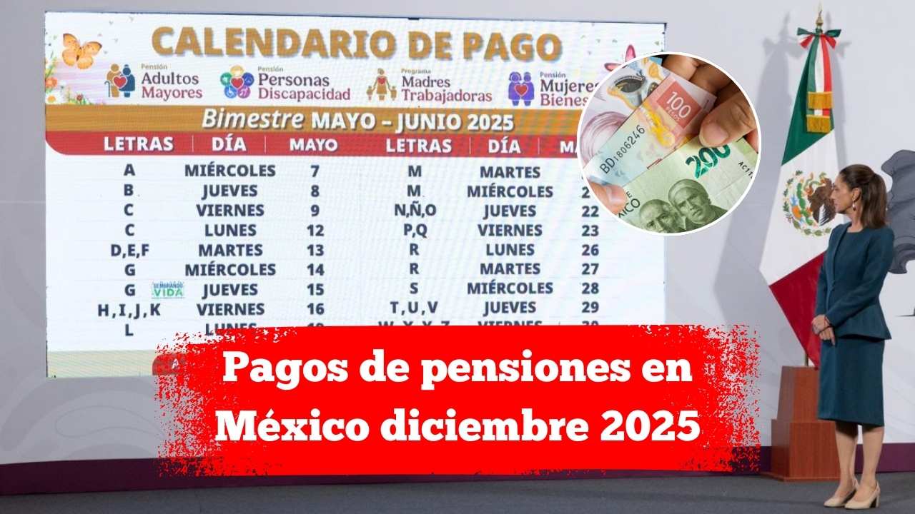 Pagos de pensiones en México diciembre 2025: consulta tu banco y calendario oficial