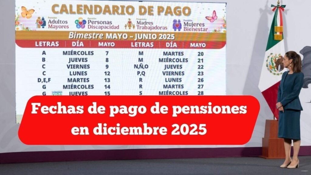 Fechas de pago de pensiones en diciembre 2025