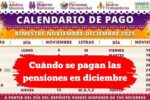 Fechas de pago de pensiones en diciembre 2025 según bancos y calendario oficial